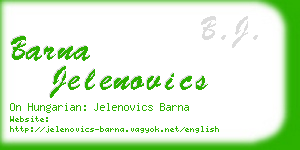 barna jelenovics business card